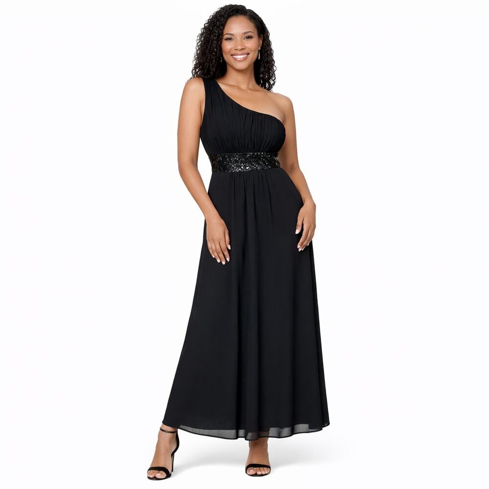 CooBee Formal Evening Gown Womens 4 Black Y2K Maxi Dress Sequin Wedding Party